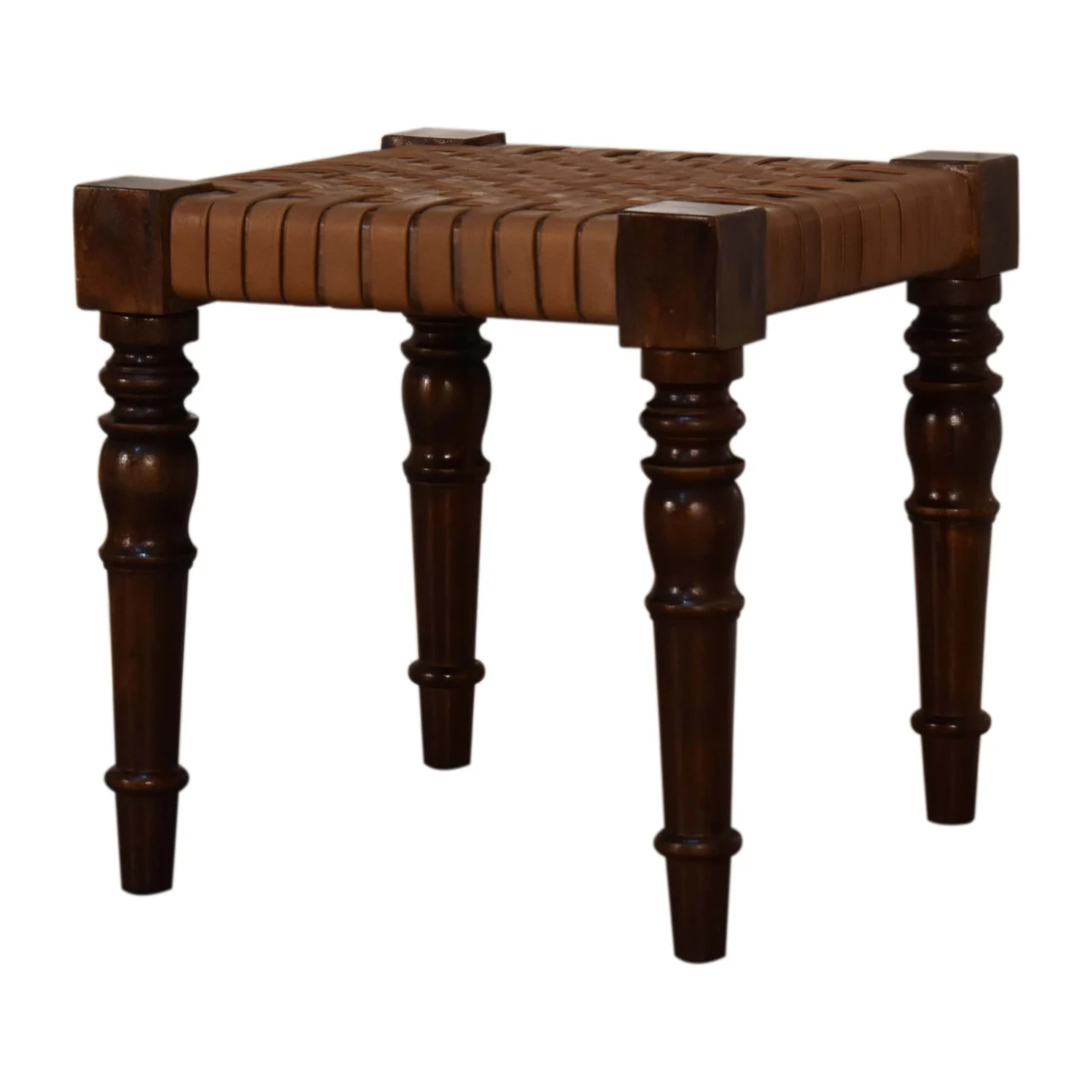 Woven Leather Footstool - Footstools & ottomans, photo 2 of 8