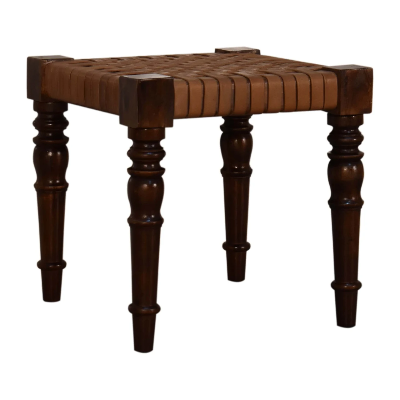 Woven Leather Footstool - Footstools & ottomans, photo 3 of 8