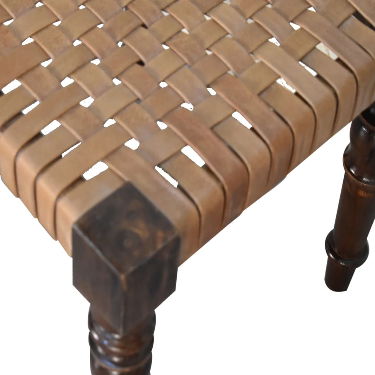 Woven Leather Footstool - Footstools & ottomans, photo 4 of 8