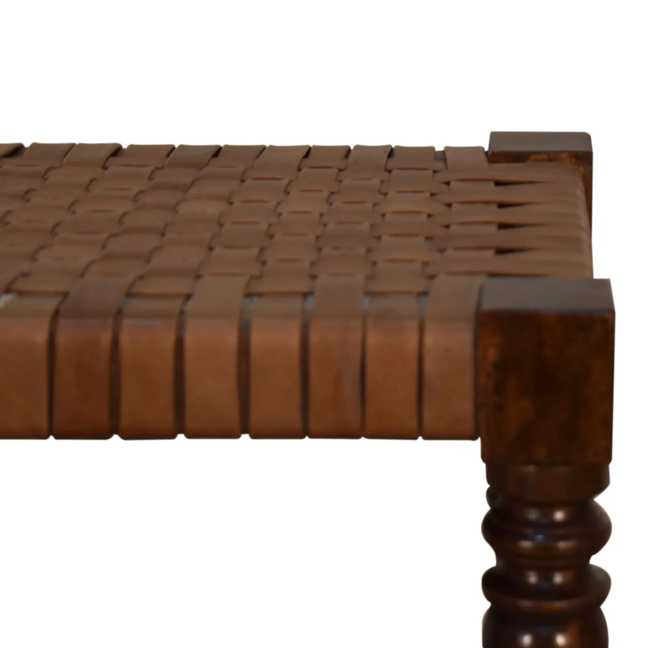Woven Leather Footstool - Footstools & ottomans, photo 5 of 8