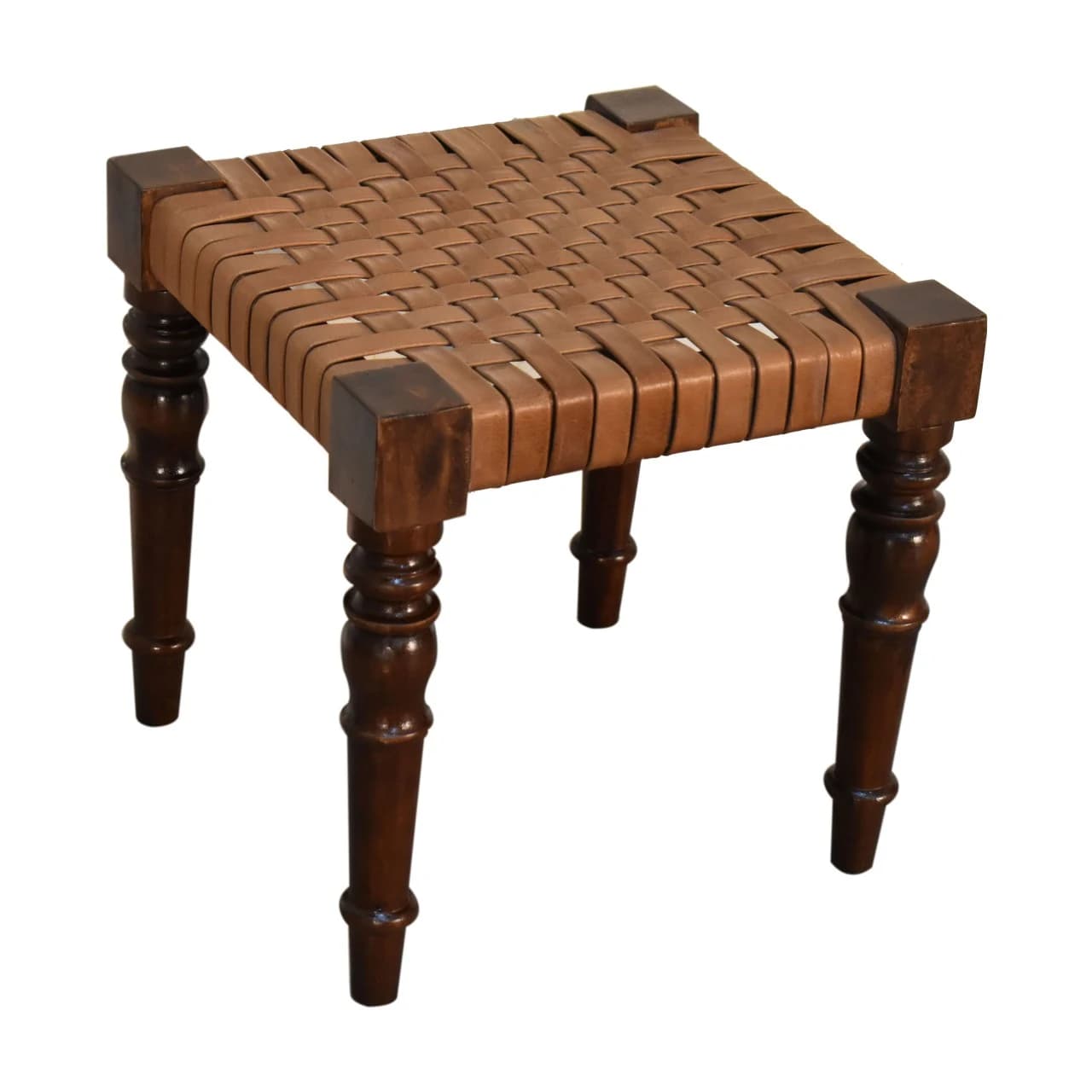 Woven Leather Footstool - Footstools & ottomans, photo 6 of 8