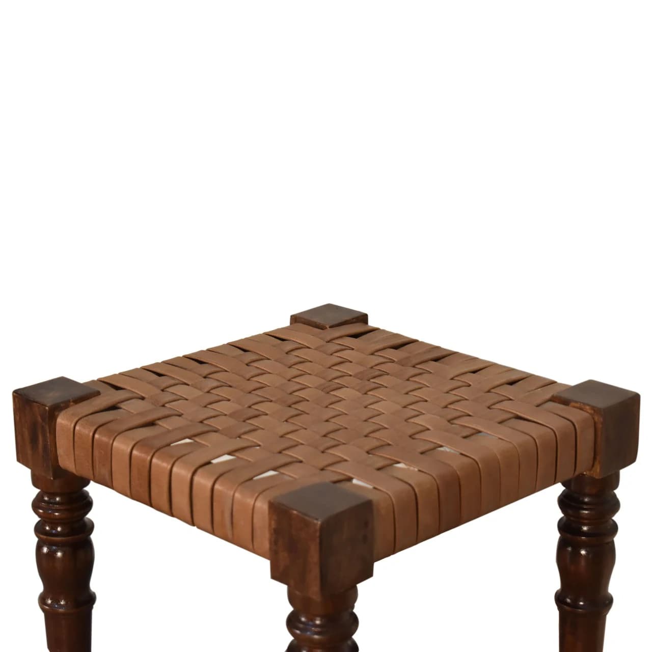 Woven Leather Footstool - Footstools & ottomans, photo 7 of 8