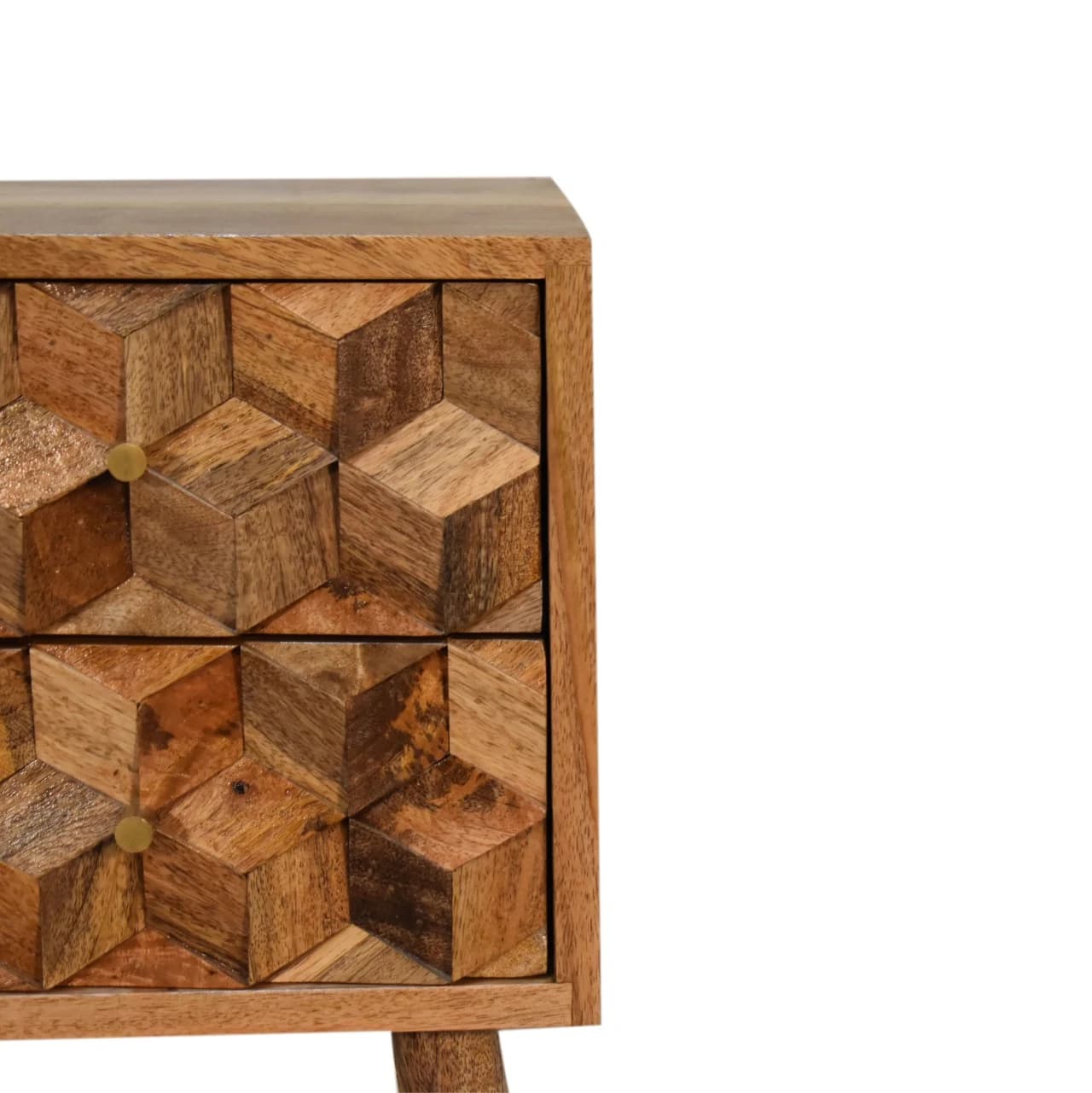 Mini Cube Carved 2 Drawer Bedside - Bedside tables, photo 6 of 10