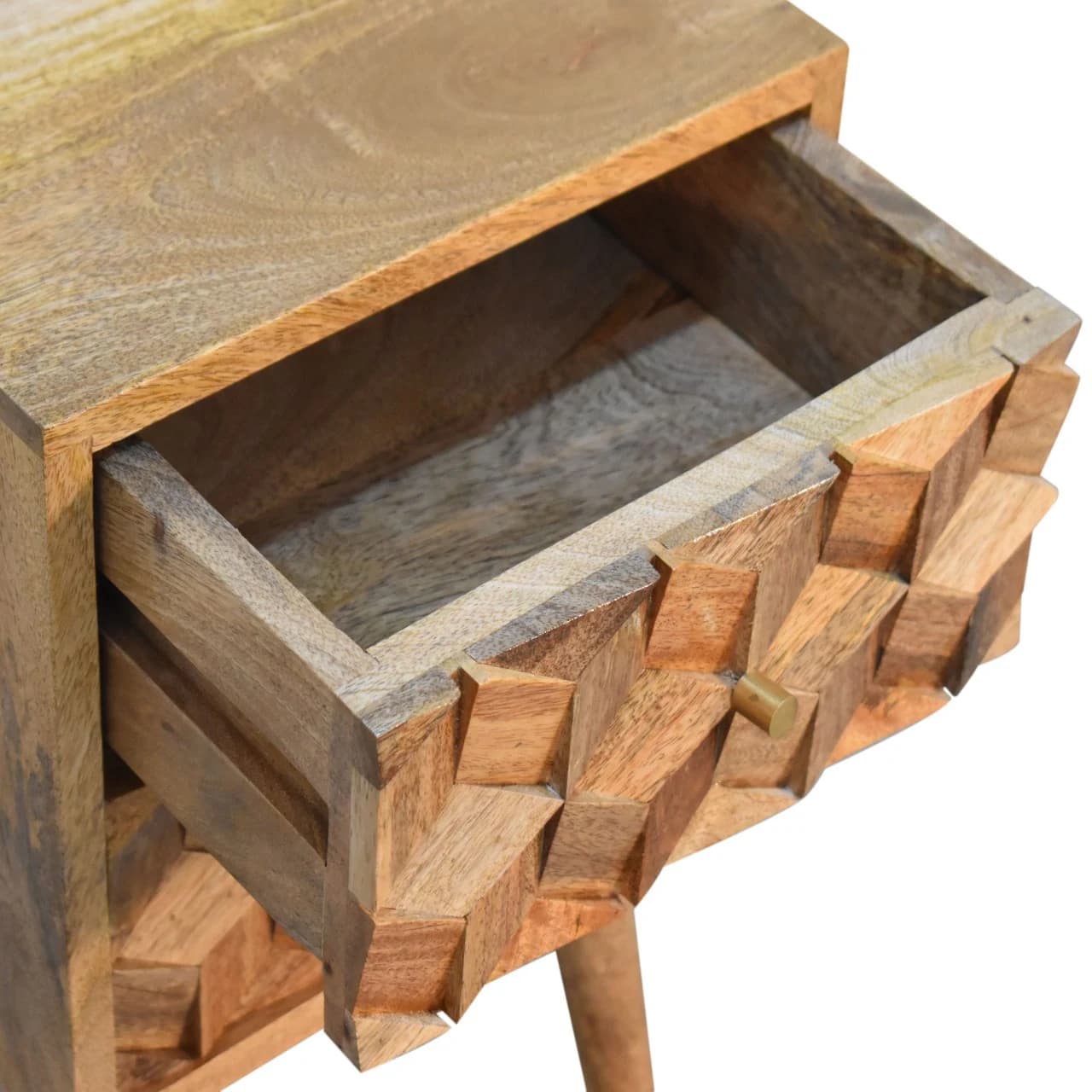 Mini Cube Carved 2 Drawer Bedside - Bedside tables, photo 8 of 10