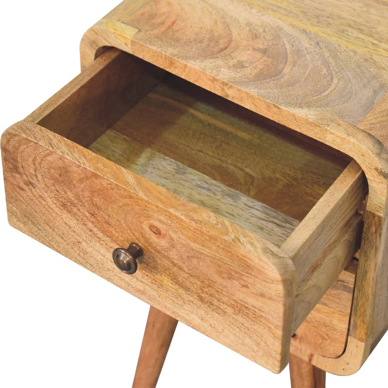 Mini Oak-ish Curved Bedside - Bedside tables, photo 5 of 8