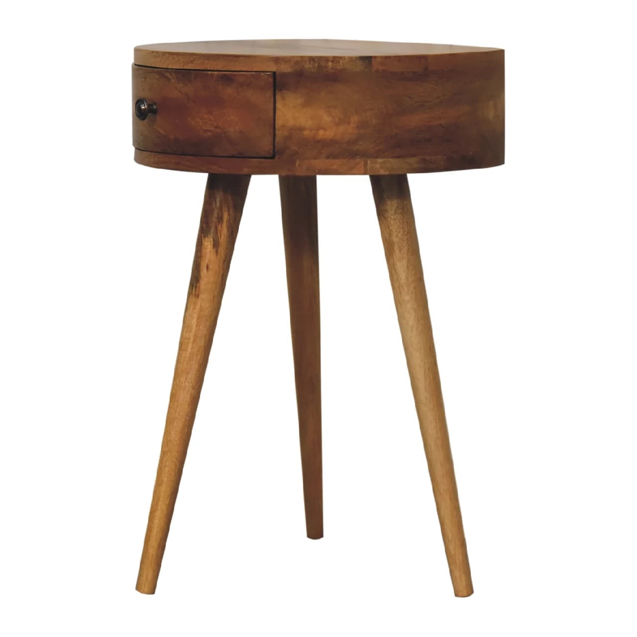 Mini Oak-ish Circular Shape Bedside - Bedside tables, photo 4 of 8