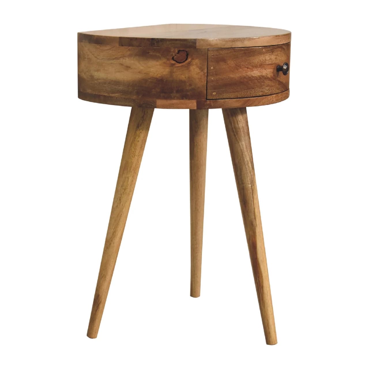 Mini Oak-ish Circular Shape Bedside - Bedside tables, photo 3 of 8
