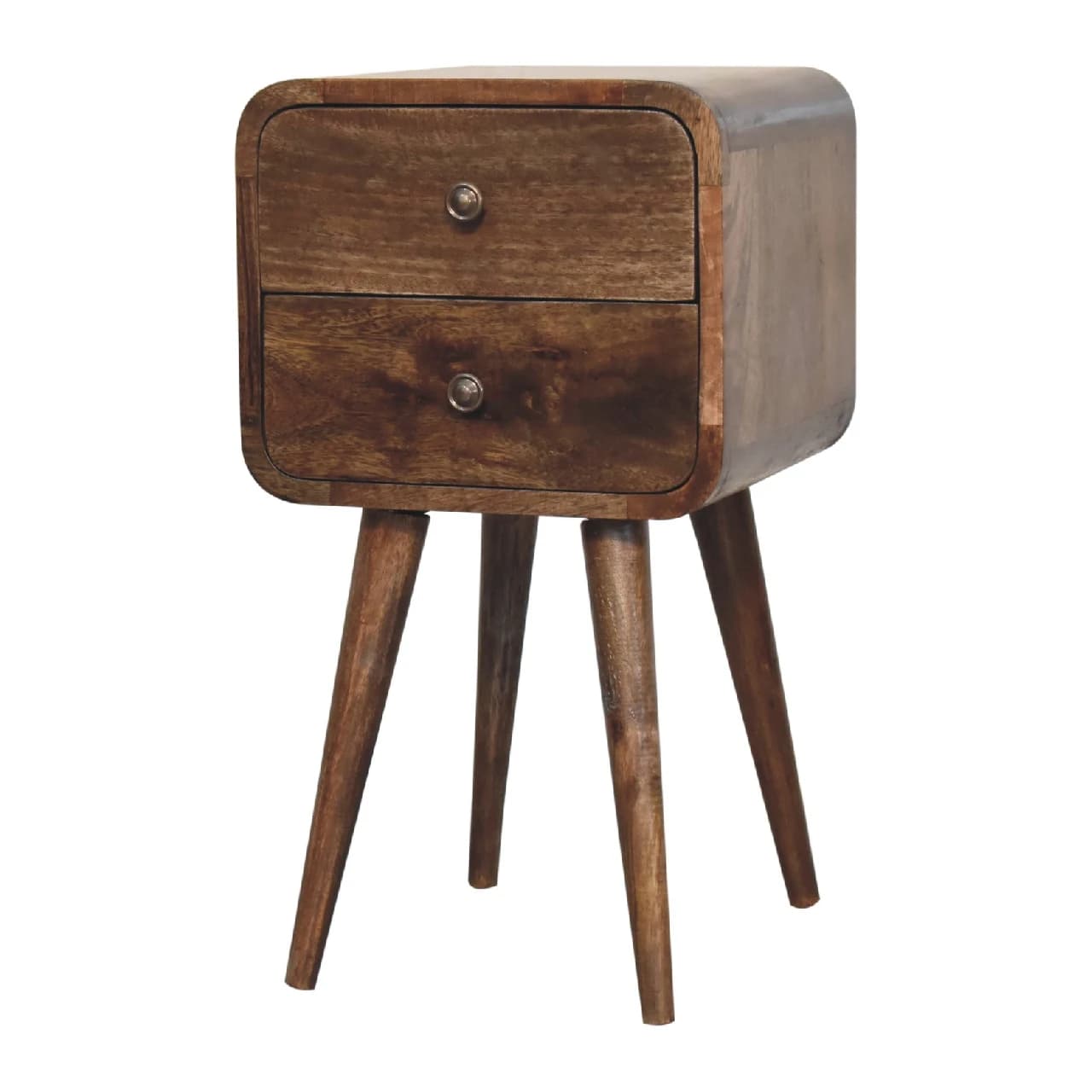 Mini Curved Grey Washed Bedside - Bedside tables, photo 2 of 9