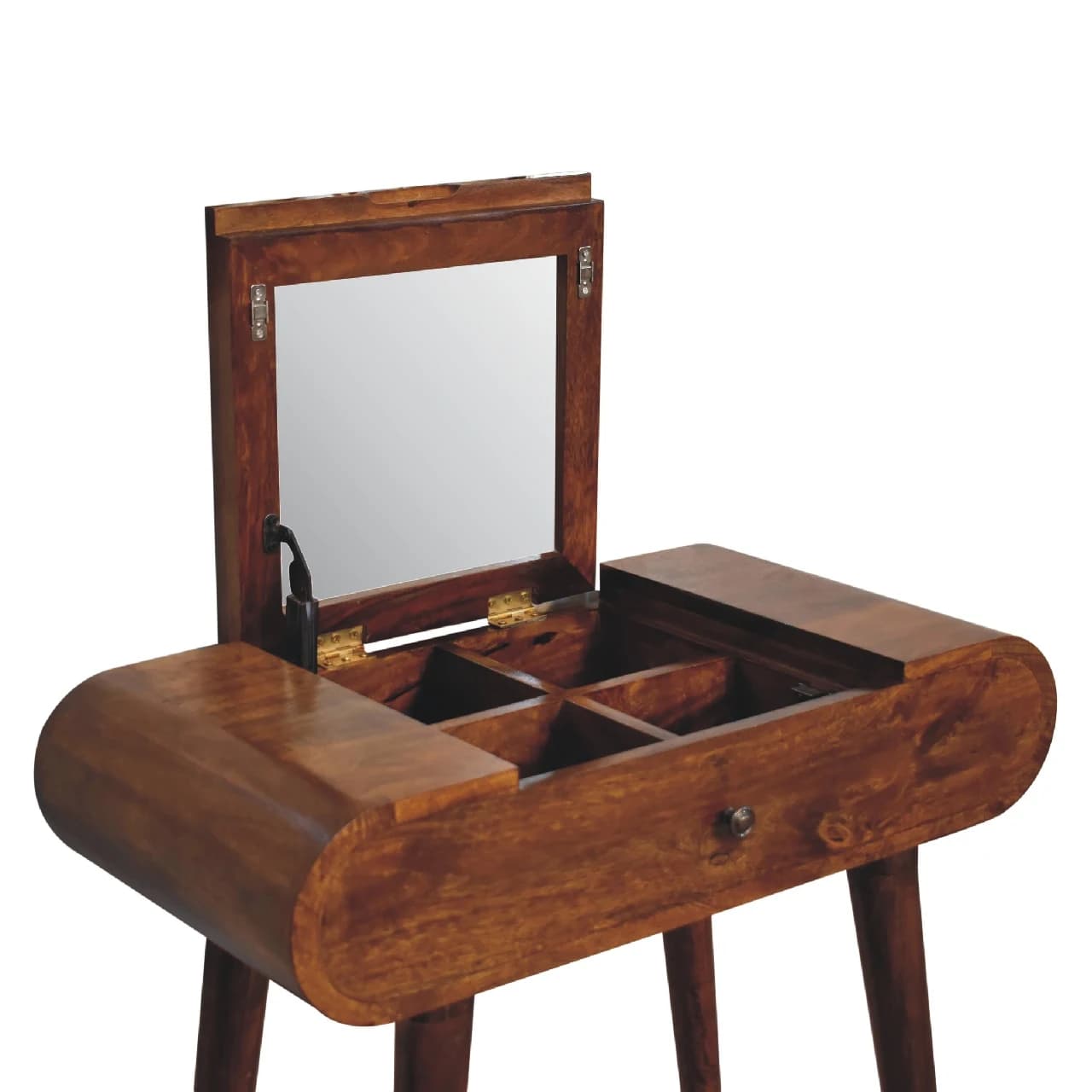 Mini Round Chestnut Fold Vanity - Tables, photo 6 of 10