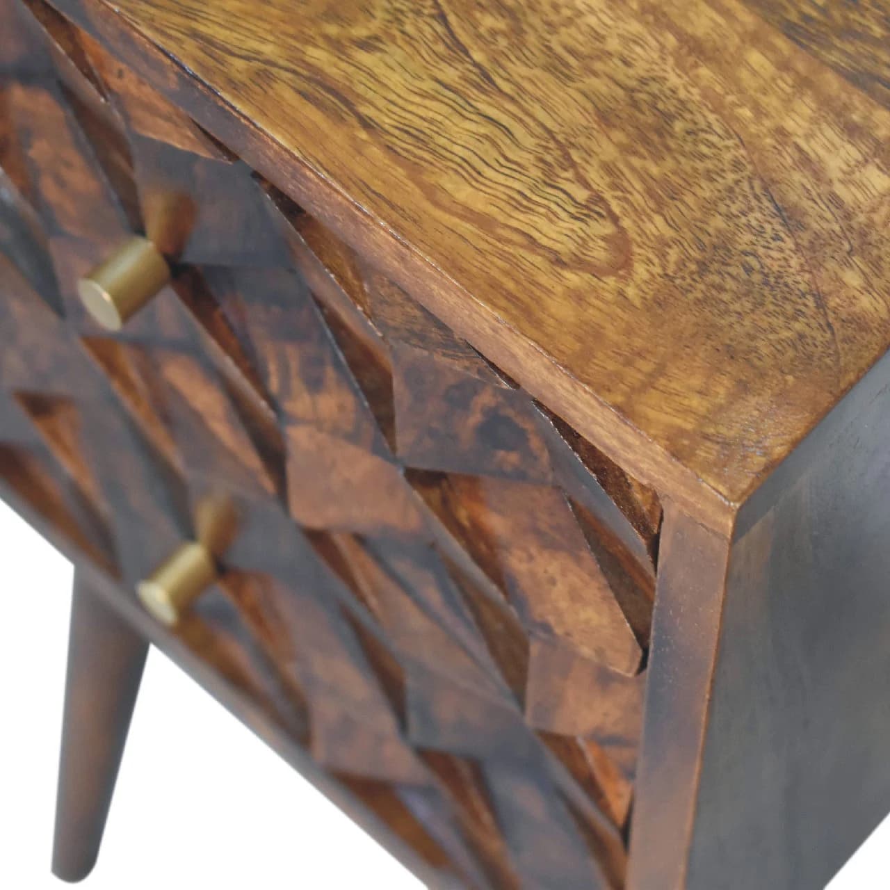 Mini Chestnut Cube 2 Drawer Bedside - Bedside tables, photo 5 of 9