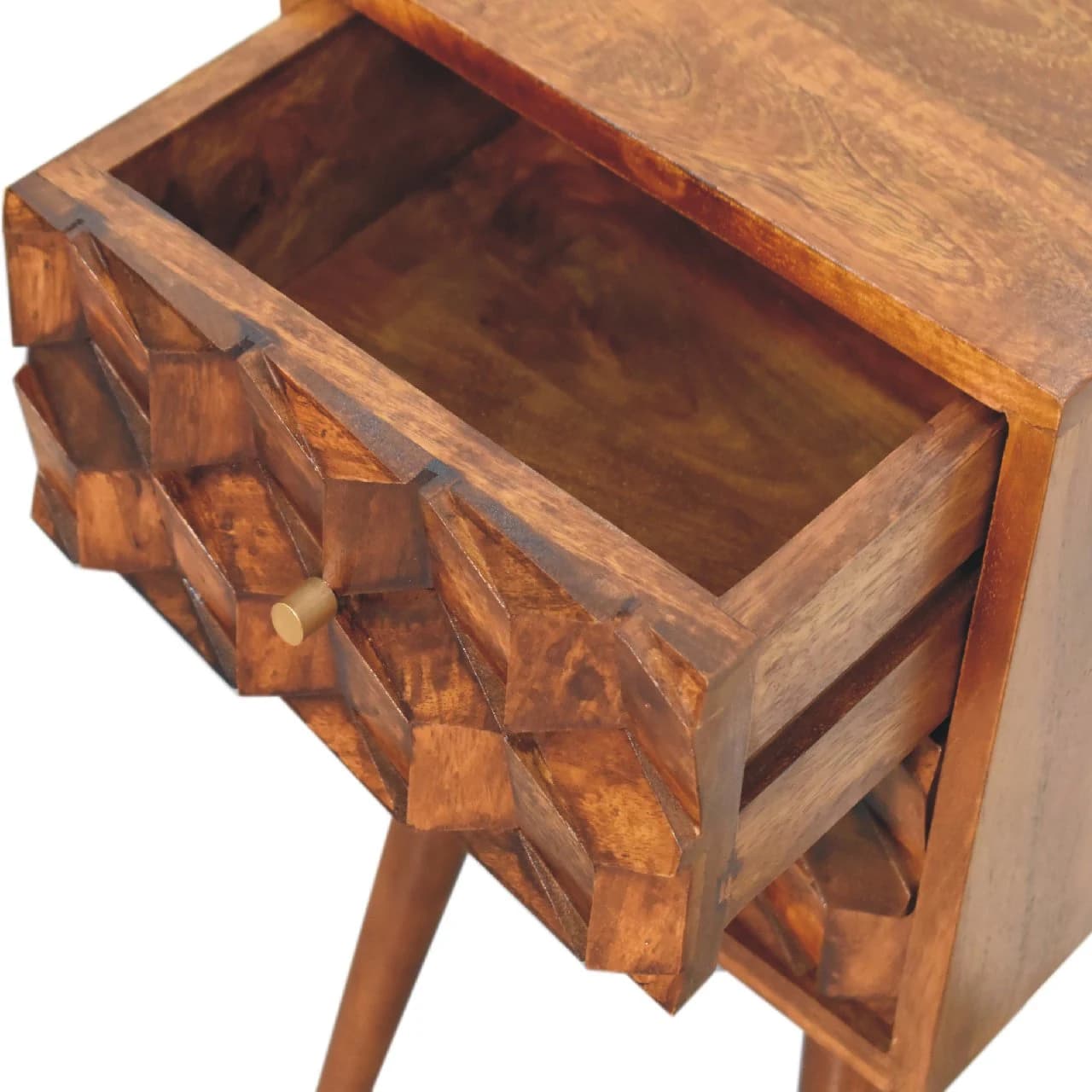 Mini Chestnut Cube 2 Drawer Bedside - Bedside tables, photo 6 of 9