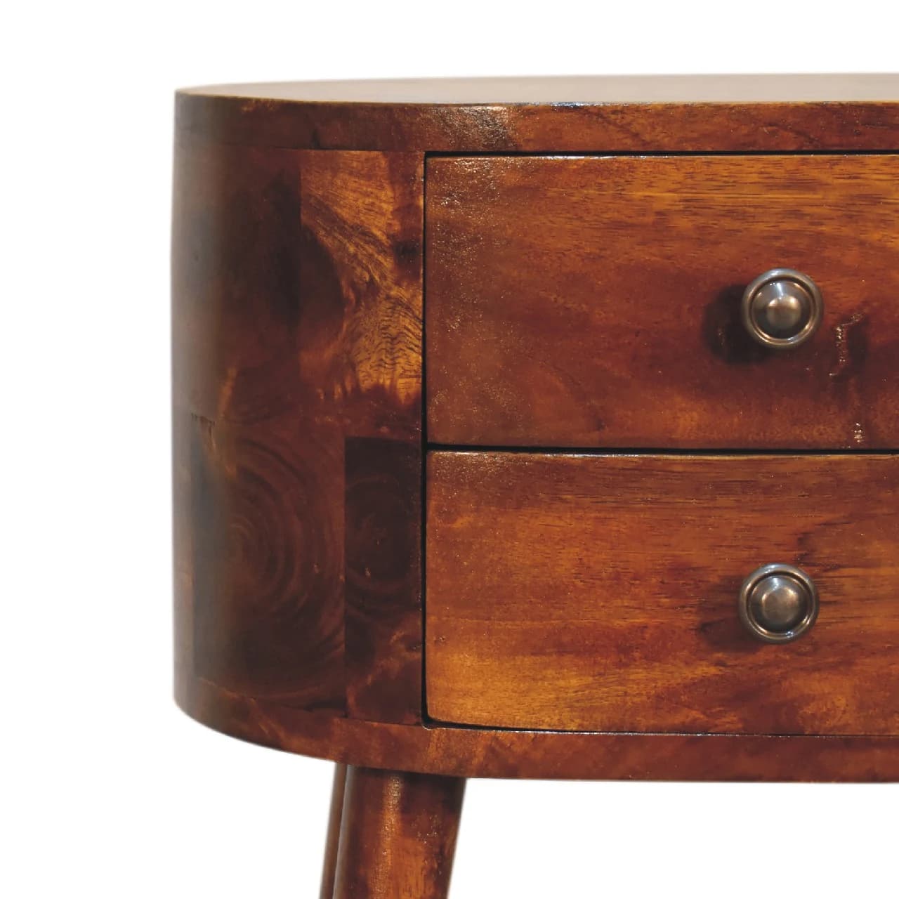 Mini Chestnut Rounded Bedside Table - Bedside tables, photo 4 of 10