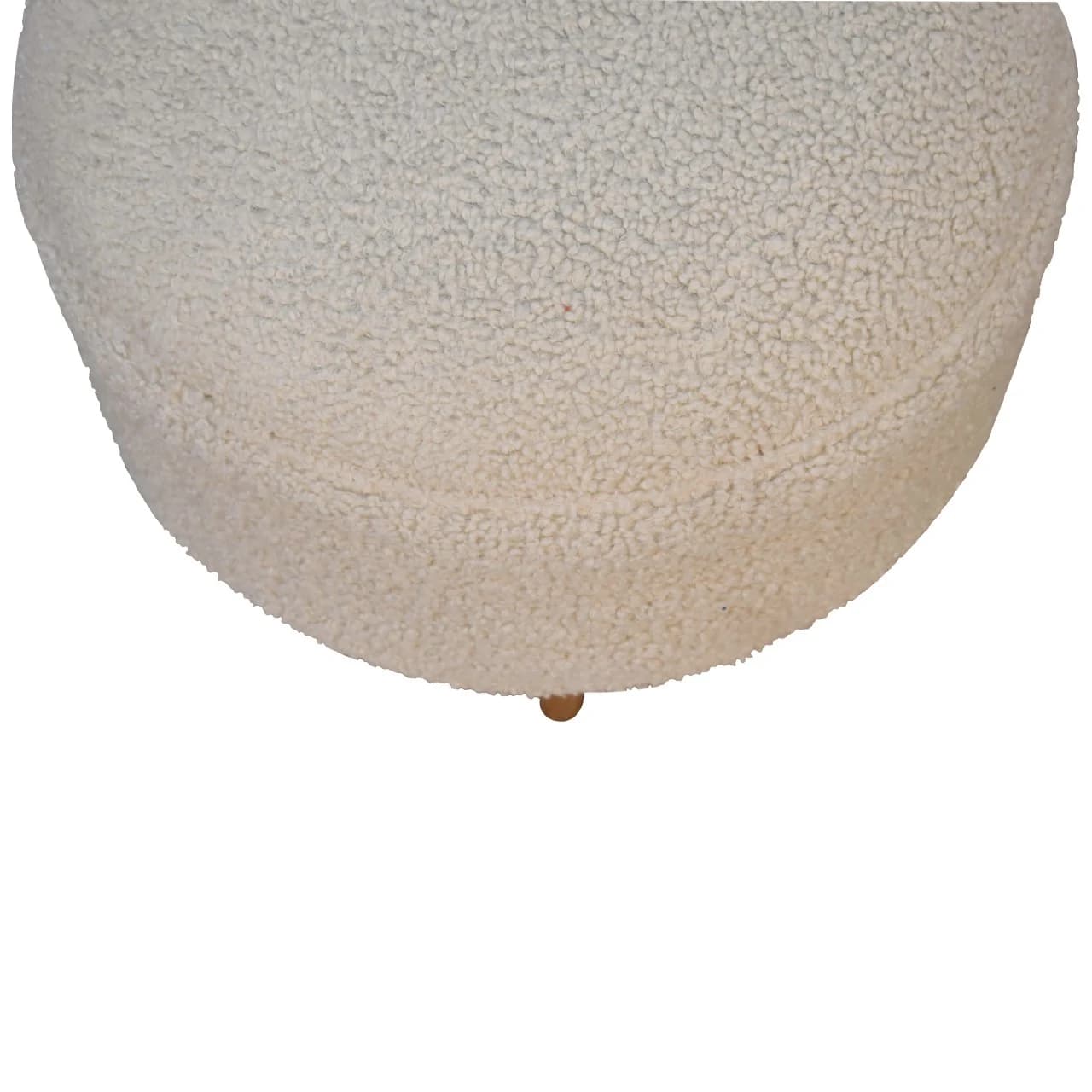 Cream Boucle Rounded Footstool - Footstools & ottomans, photo 3 of 8