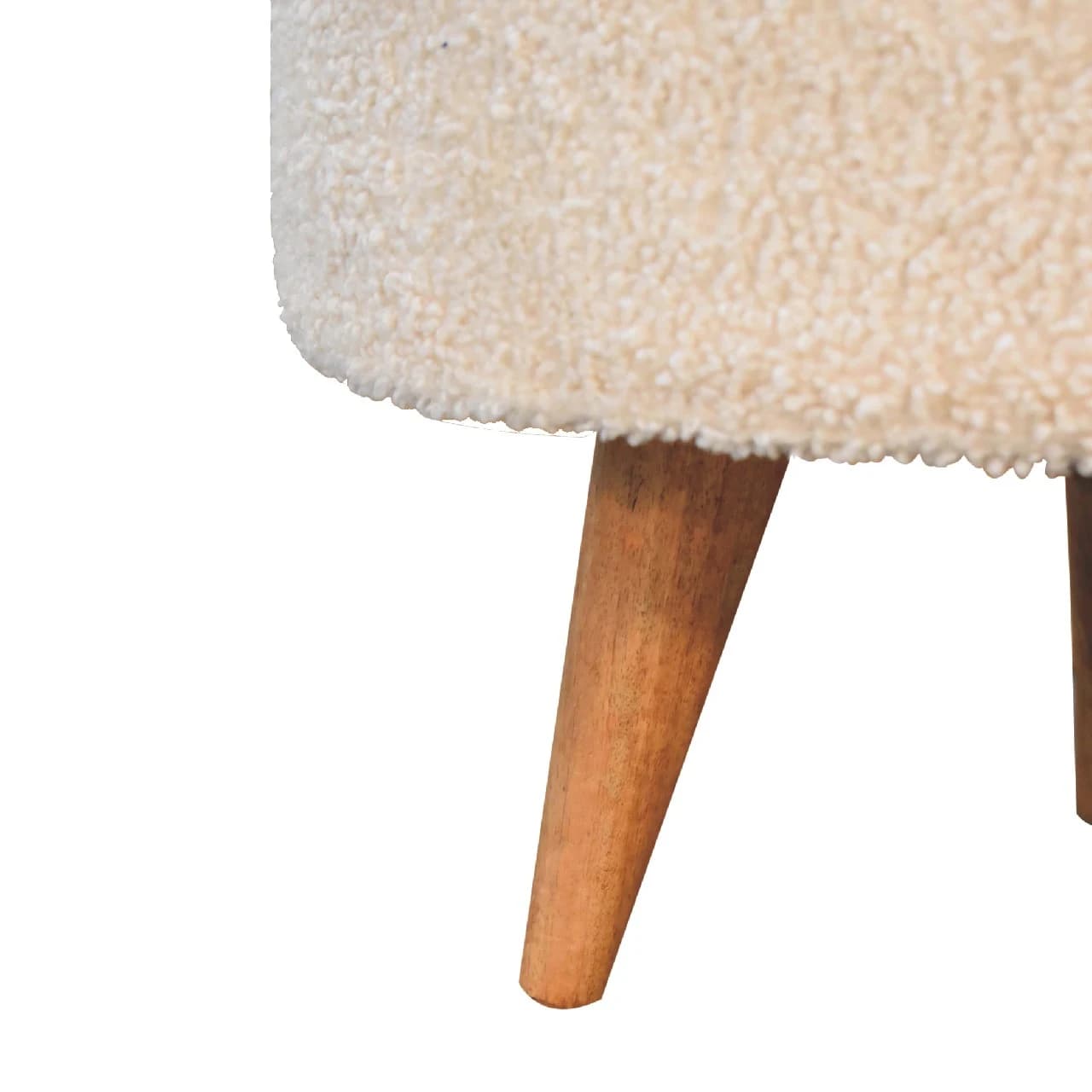 Cream Boucle Rounded Footstool - Footstools & ottomans, photo 8 of 8