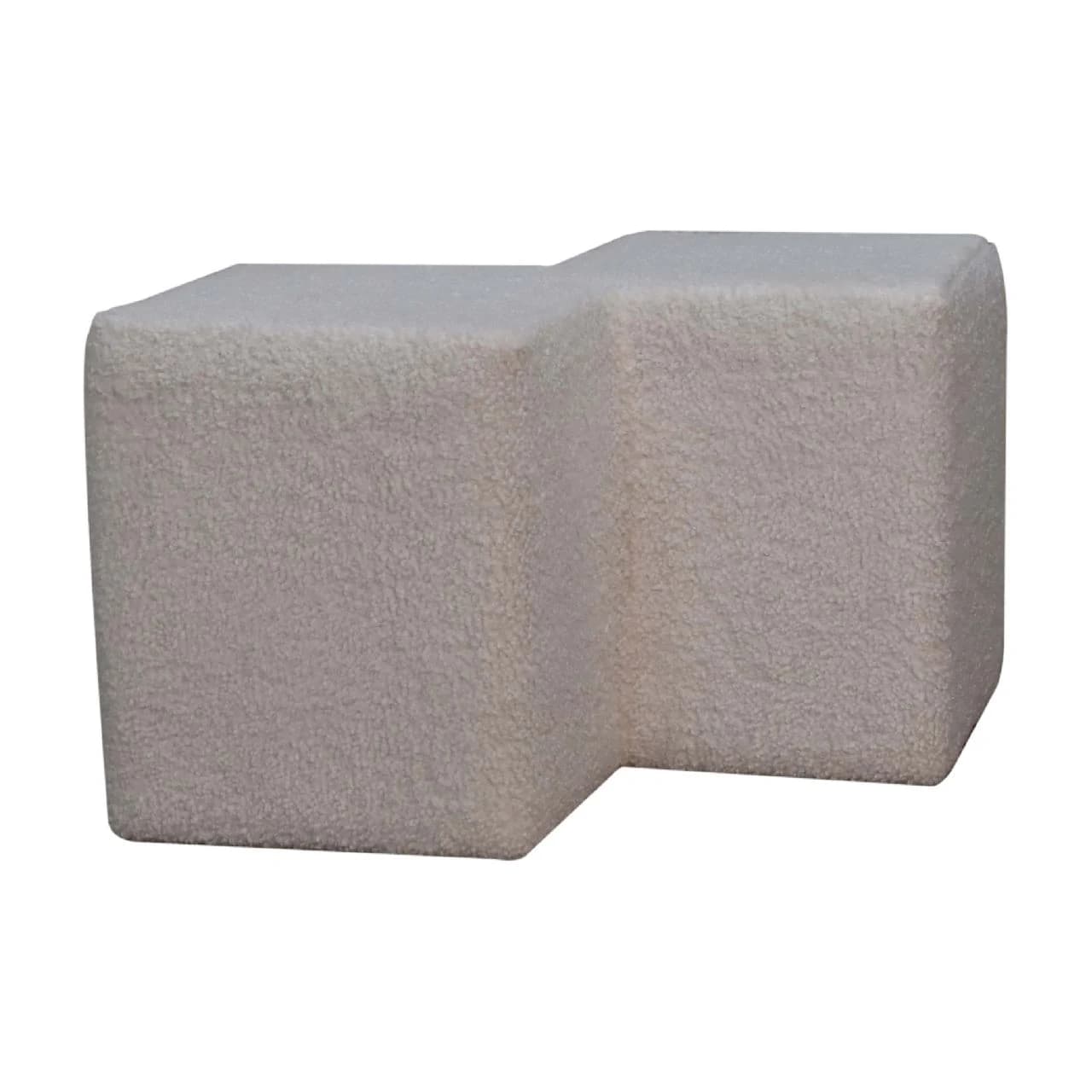White Boucle Twin Footstool - Footstools & ottomans, photo 2 of 9