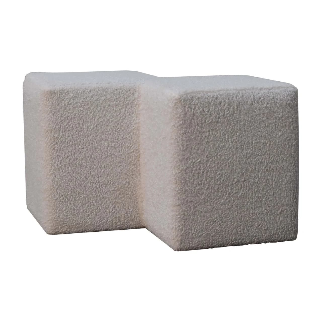 White Boucle Twin Footstool - Footstools & ottomans, photo 3 of 9