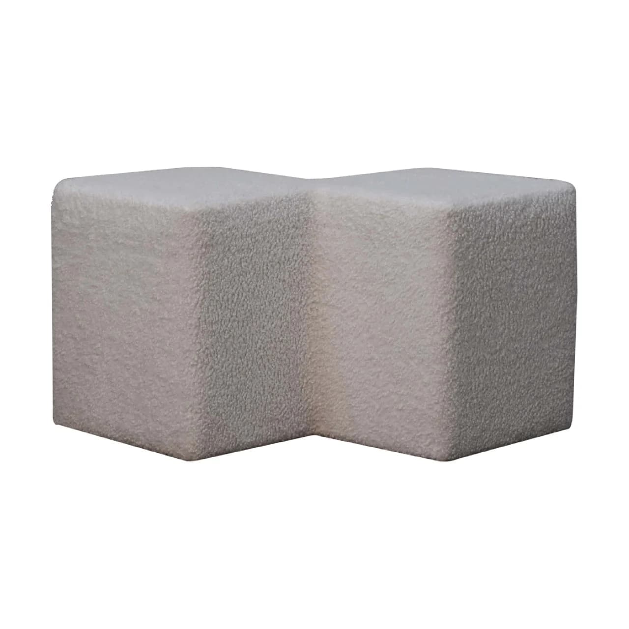 White Boucle Twin Footstool - Footstools & ottomans, photo 4 of 9
