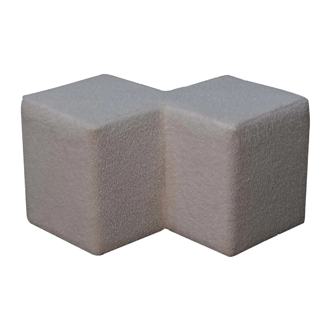 White Boucle Twin Footstool - Footstools & ottomans, photo 5 of 9