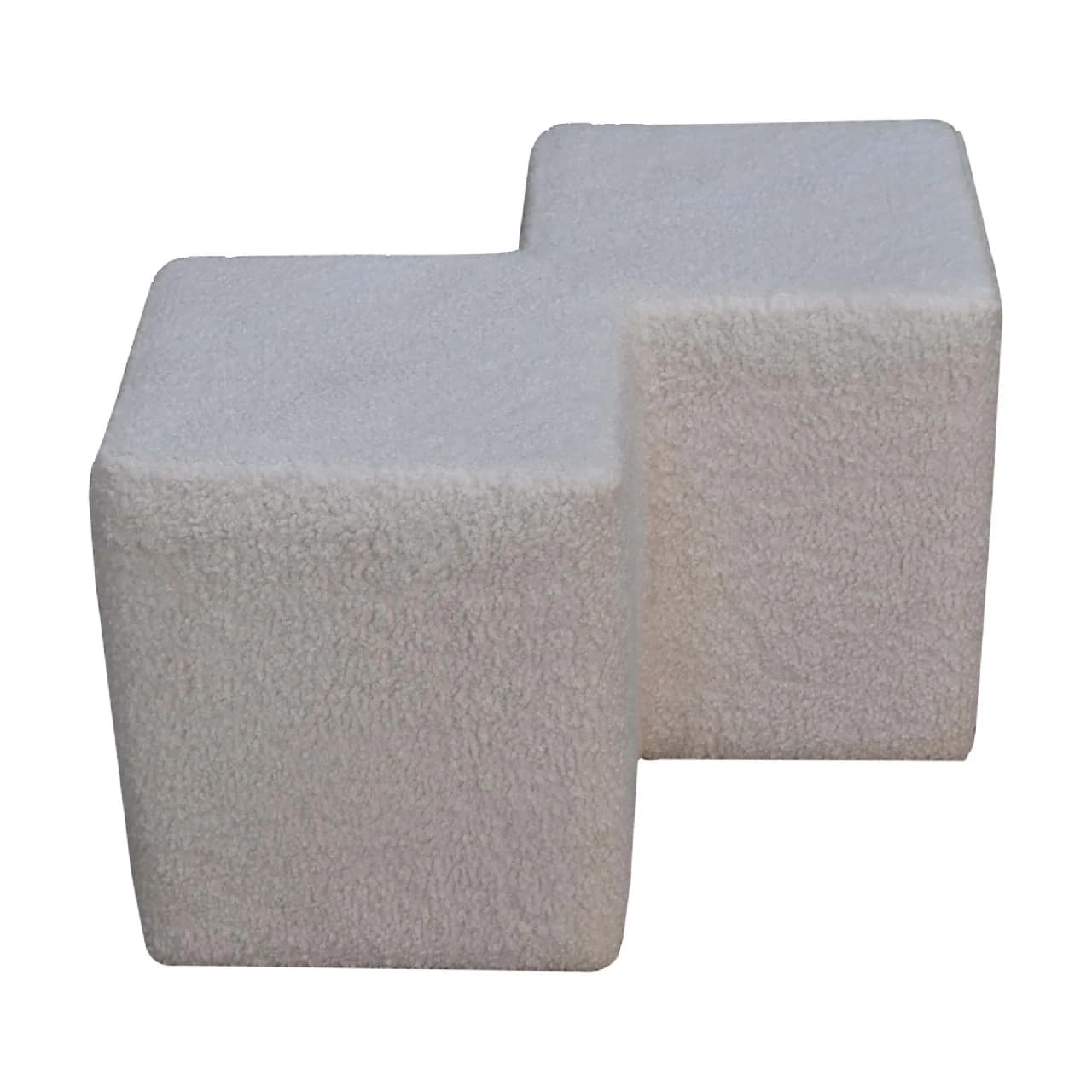 White Boucle Twin Footstool - Footstools & ottomans, photo 8 of 9