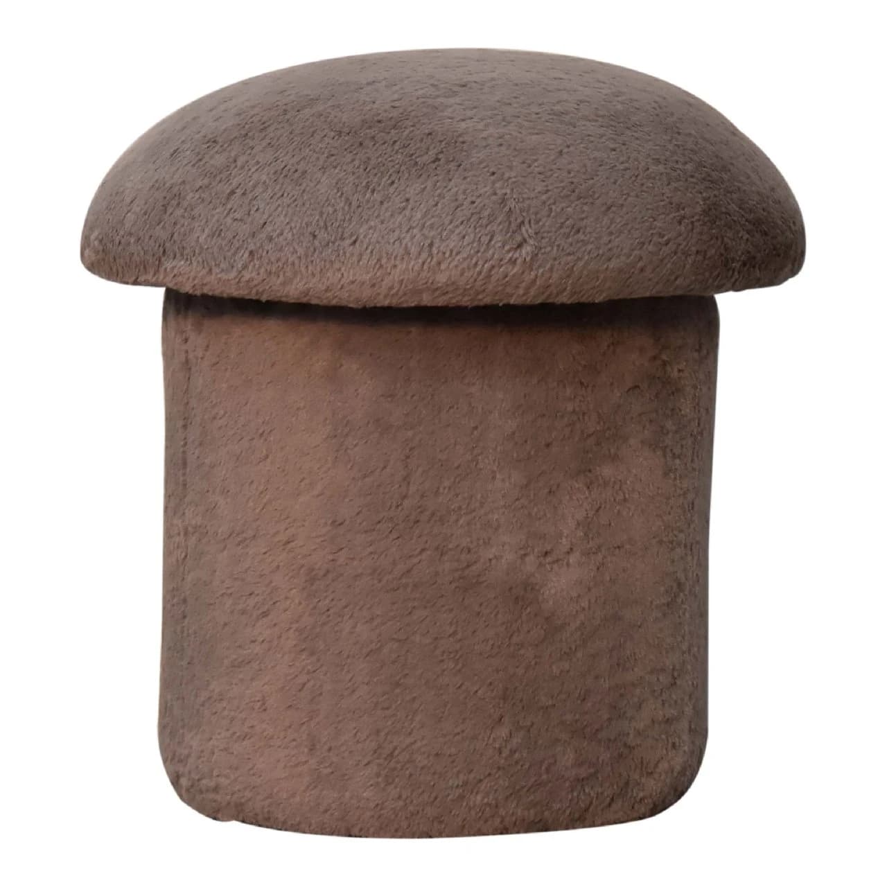 Mocha Faux Fur Mushroom Footstool - Footstools & ottomans, photo 8 of 8