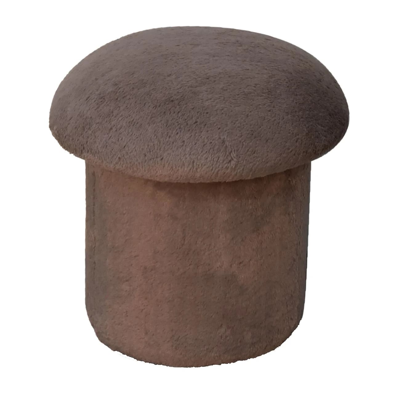 Mocha Faux Fur Mushroom Footstool - Footstools & ottomans, photo 3 of 8