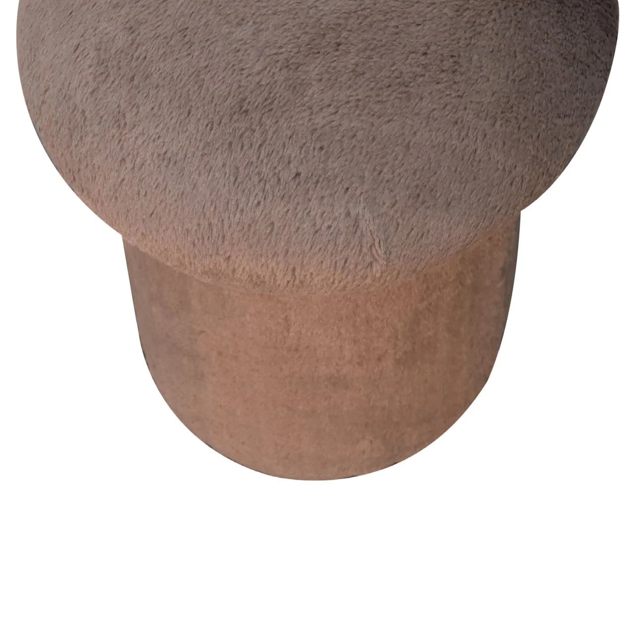 Mocha Faux Fur Mushroom Footstool - Footstools & ottomans, photo 4 of 8
