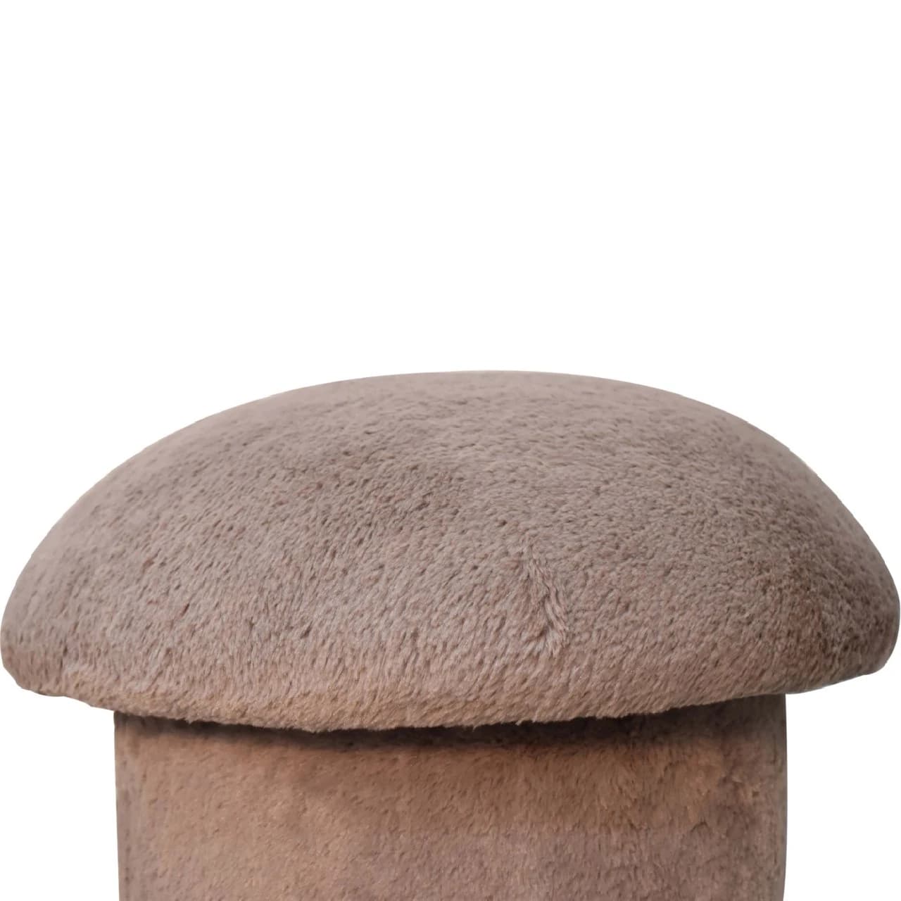 Mocha Faux Fur Mushroom Footstool - Footstools & ottomans, photo 5 of 8