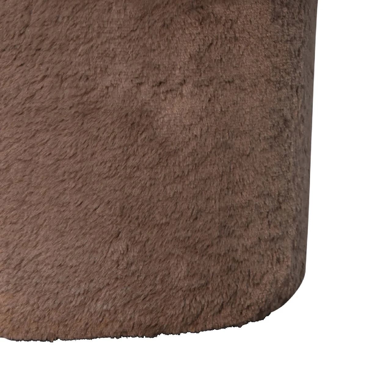 Mocha Faux Fur Mushroom Footstool - Footstools & ottomans, photo 7 of 8