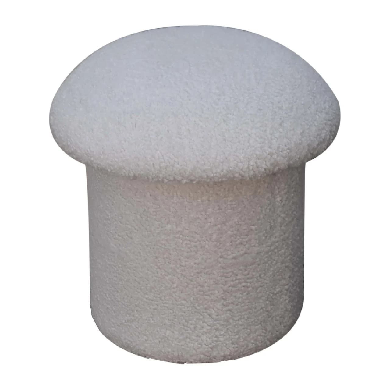 White Boucle Mushroom Footstool - Footstools & ottomans, photo 2 of 6