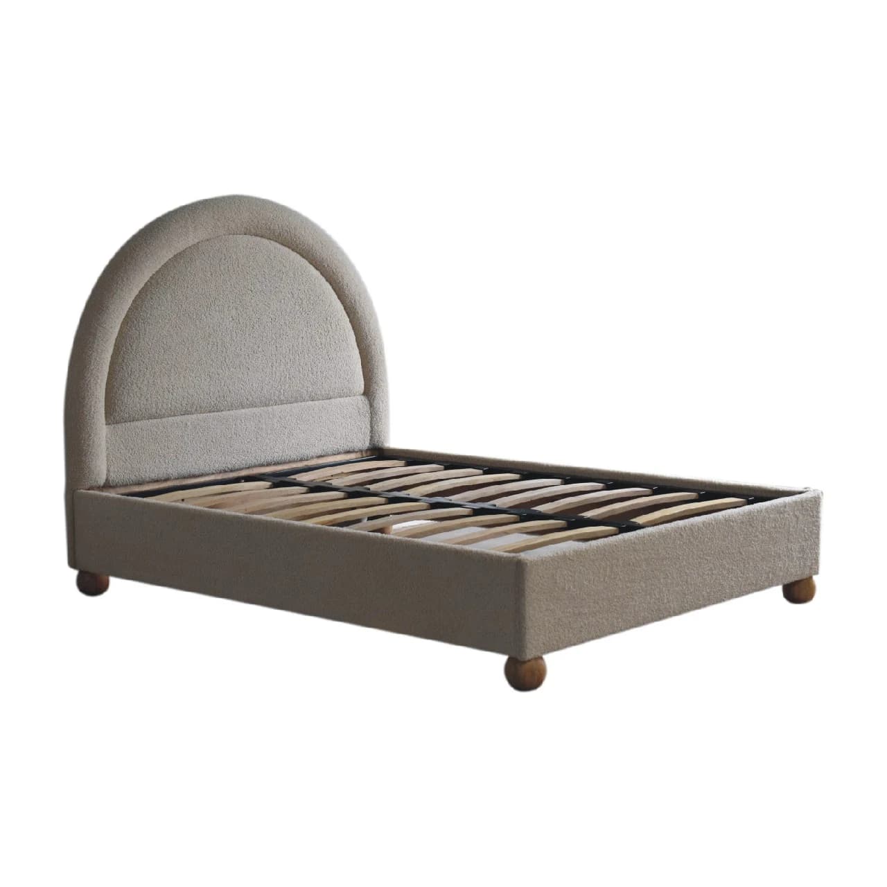 Cream Boucle Double Bed - Beds & bed frames, photo 2 of 10