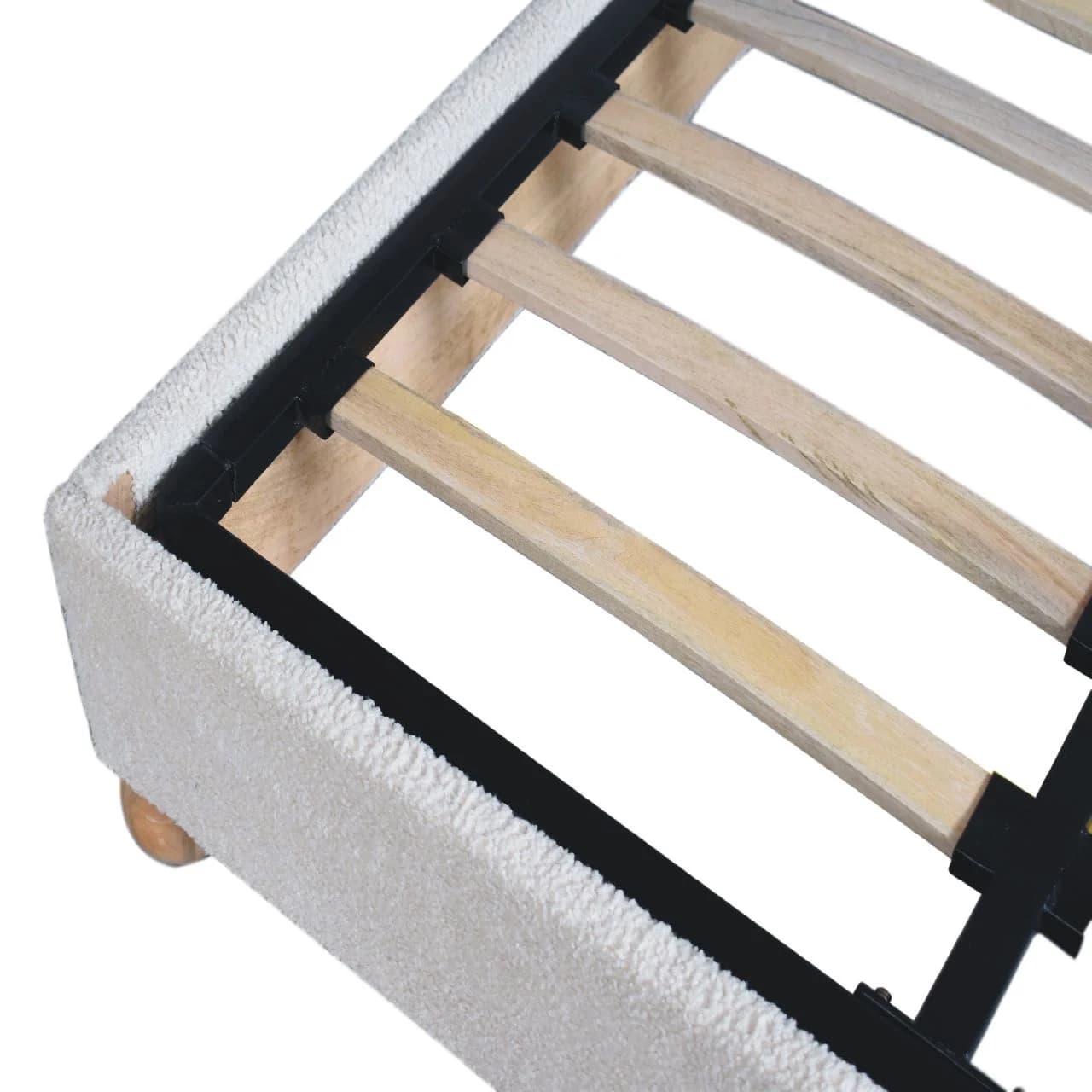 Cream Boucle Double Bed - Beds & bed frames, photo 6 of 10
