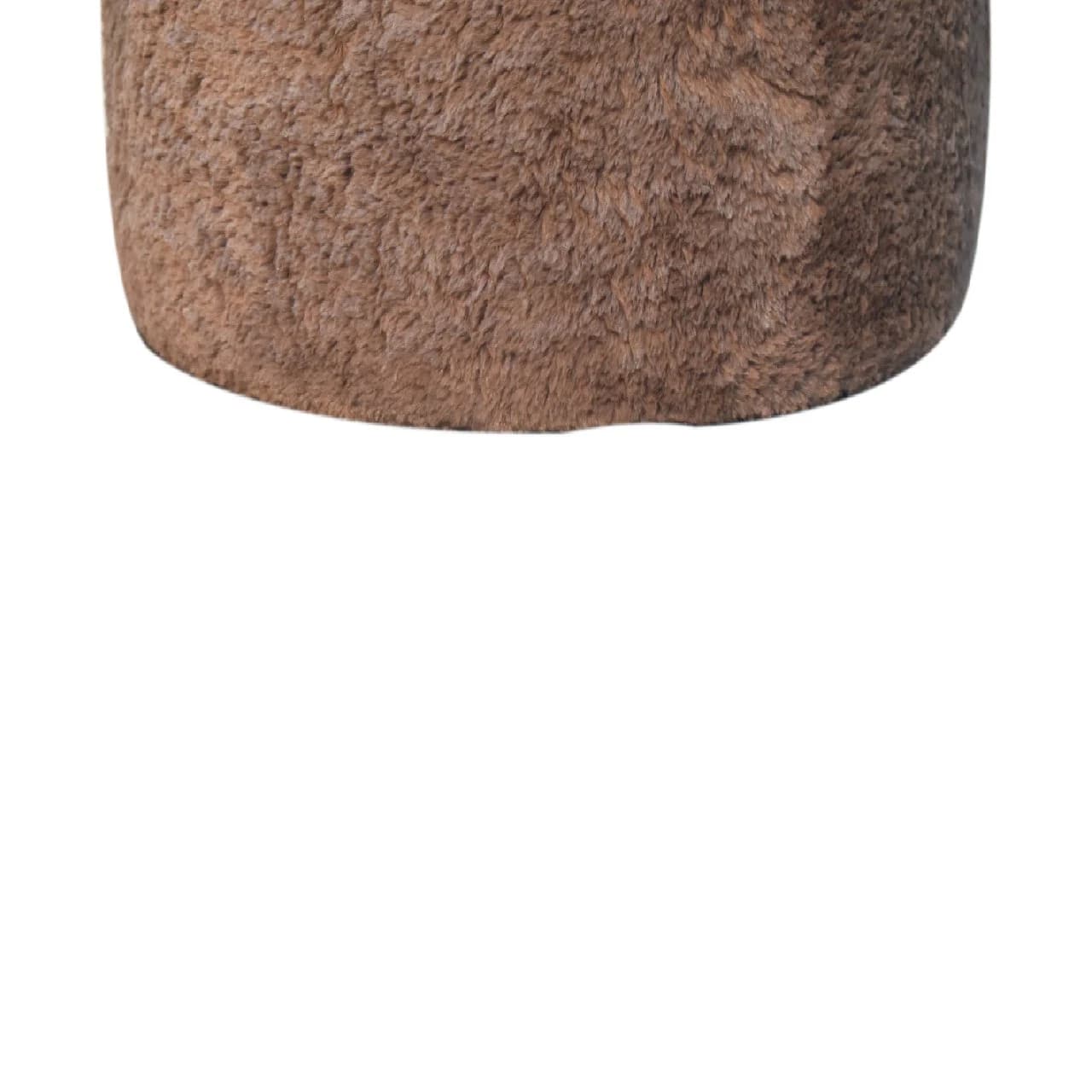 Mocha Faux Fur Round Footstool - Footstools & ottomans, photo 7 of 9