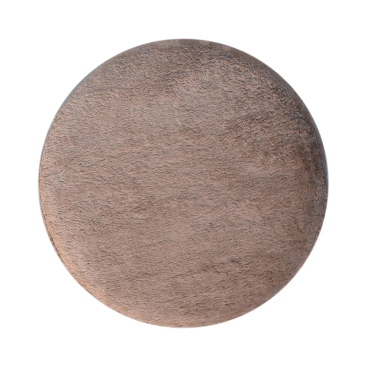 Mocha Faux Fur Round Footstool - Footstools & ottomans, photo 9 of 9