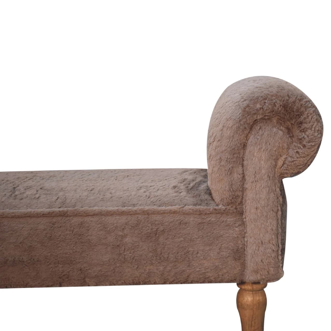 Mocha Faux Fur Bedroom Bench - Benches, photo 4 of 9