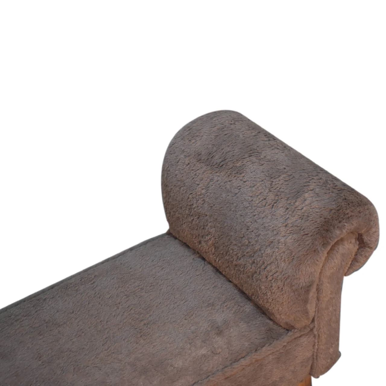 Mocha Faux Fur Bedroom Bench - Benches, photo 6 of 9
