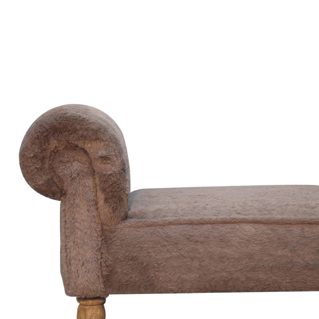 Mocha Faux Fur Bedroom Bench - Benches, photo 7 of 9