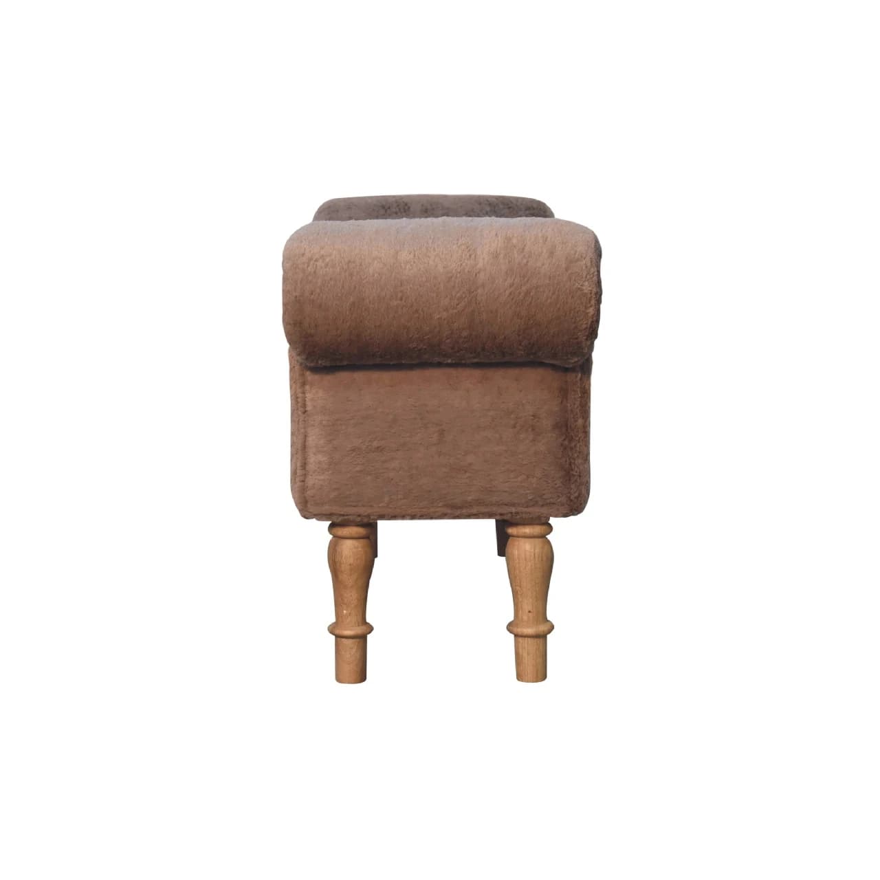 Mocha Faux Fur Bedroom Bench - Benches, photo 9 of 9