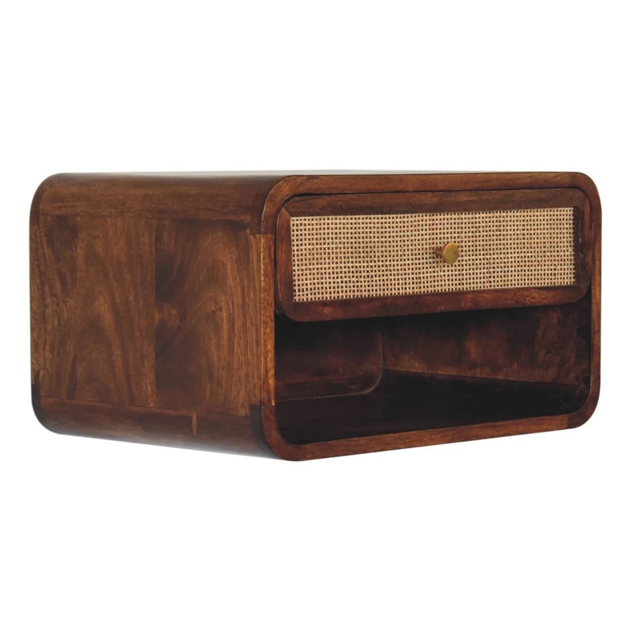 Chestnut Wall Mounted Open Woven Bedside - Bedside tables, photo 2 of 10