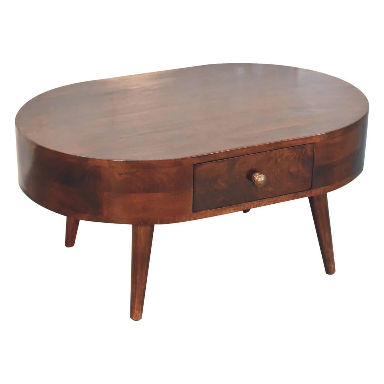California Walnut Rounded Coffee Table - Coffee tables, photo 5 of 9