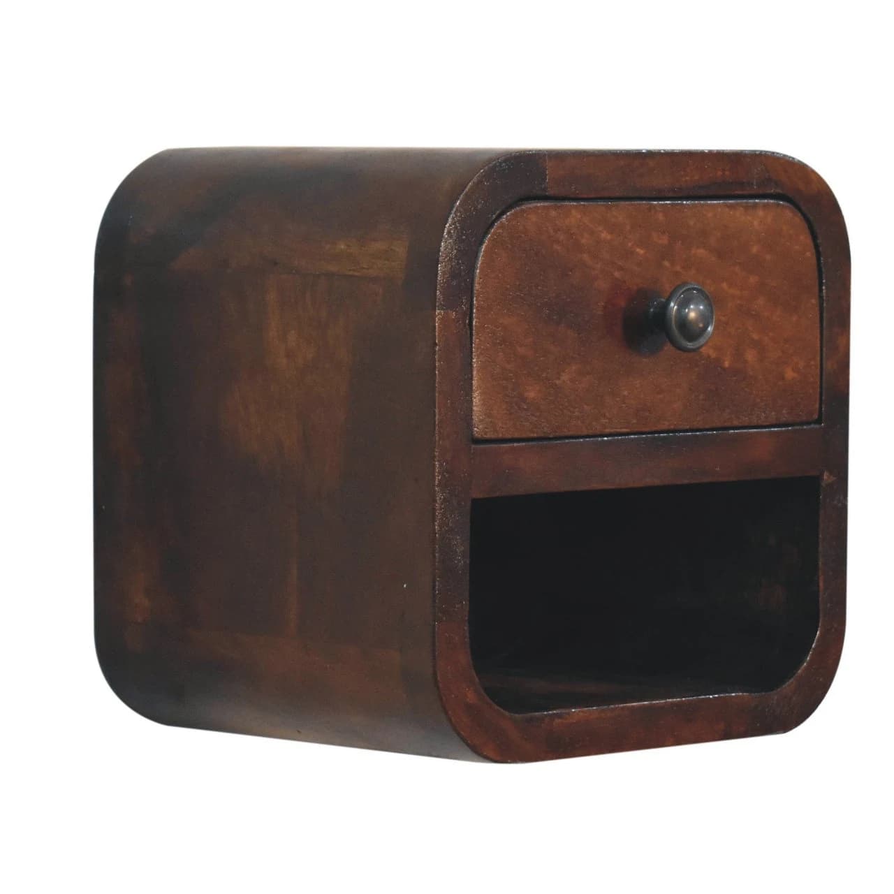 Extra Mini Curved Chestnut Bedside with Open Slot - Bedside tables, photo 2 of 10