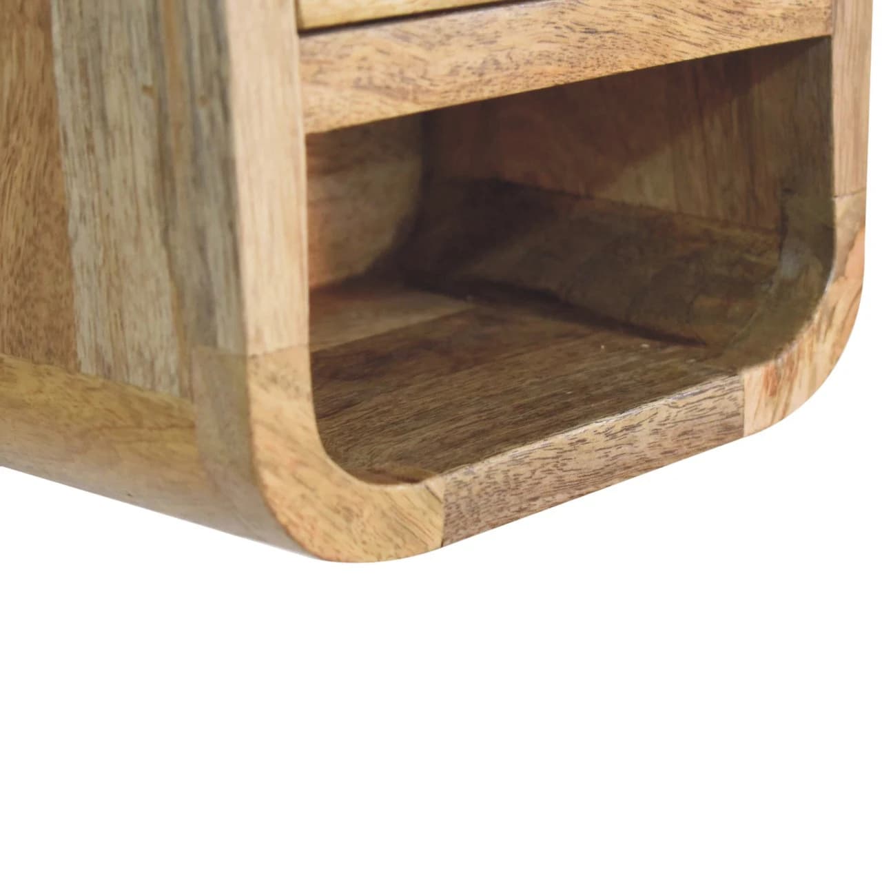 Extra Mini Curved Oak-ish Bedside with Open Slot - Bedside tables, photo 7 of 10