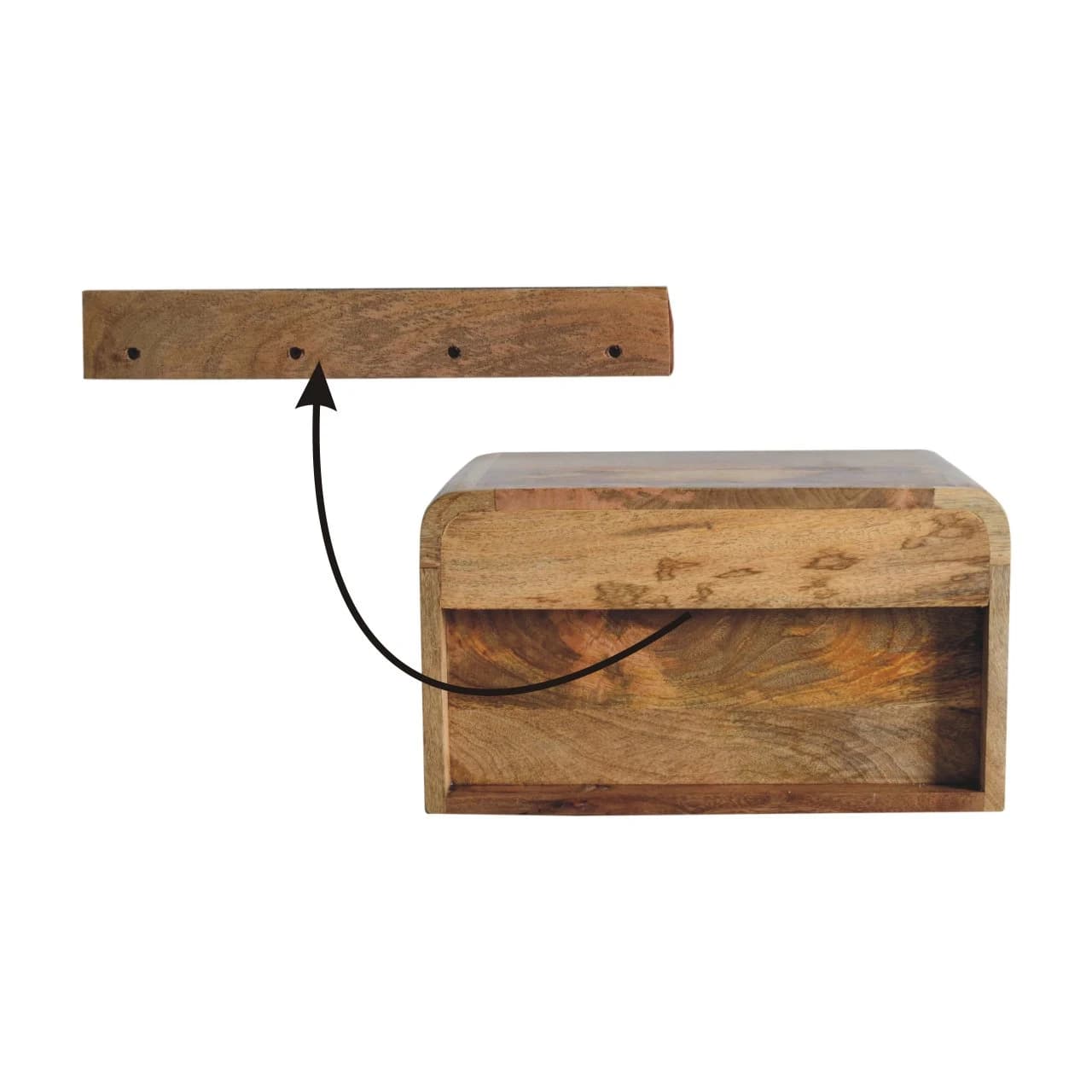 Chunky Oak-ish Floating Bedside - Bedside tables, photo 9 of 9