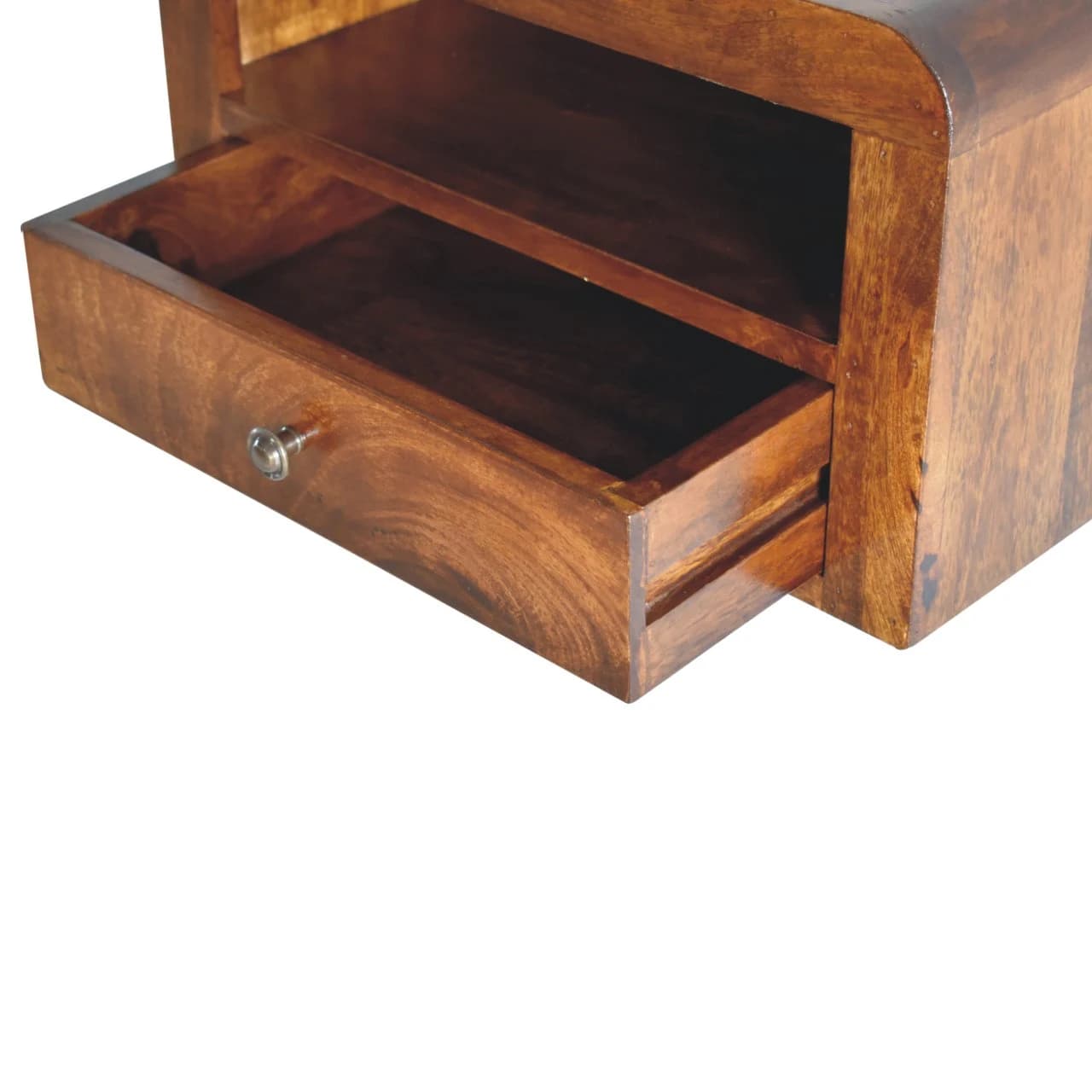 Chunky Chestnut 1 Drawer Wall Mounted Nightstand - Bedside tables, photo 6 of 9
