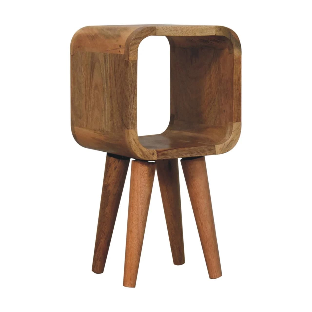 Extra Mini Minimalist Open Curved Oak-ish Bedside - Bedside tables, photo 2 of 8