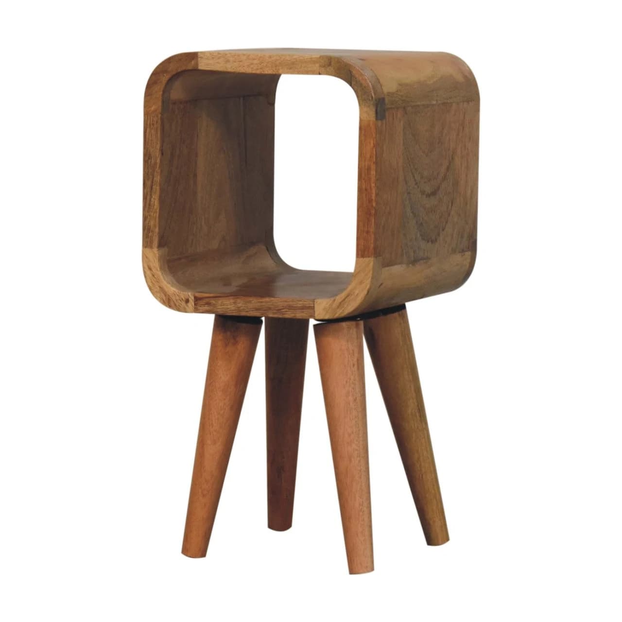 Extra Mini Minimalist Open Curved Oak-ish Bedside - Bedside tables, photo 3 of 8