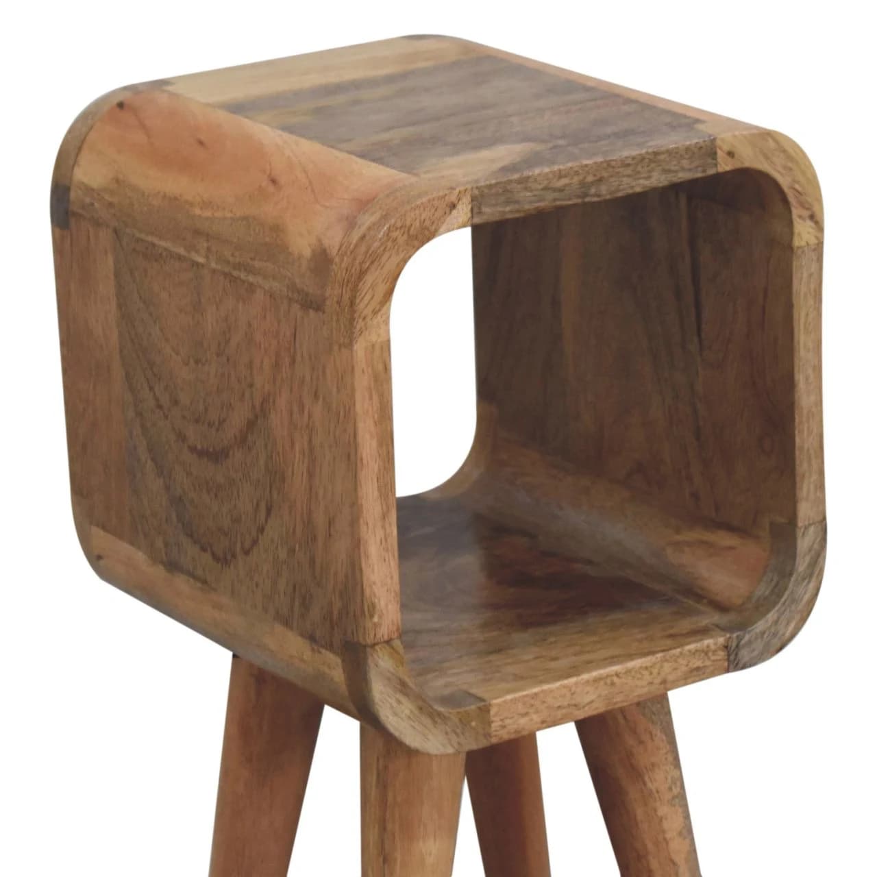 Extra Mini Minimalist Open Curved Oak-ish Bedside - Bedside tables, photo 6 of 8