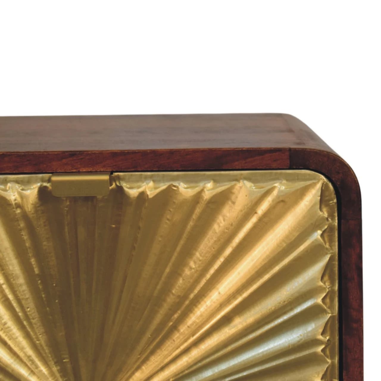 Avora Brass Embossed 2 Drawer Chestnut Nightstand - Bedside tables, photo 4 of 9