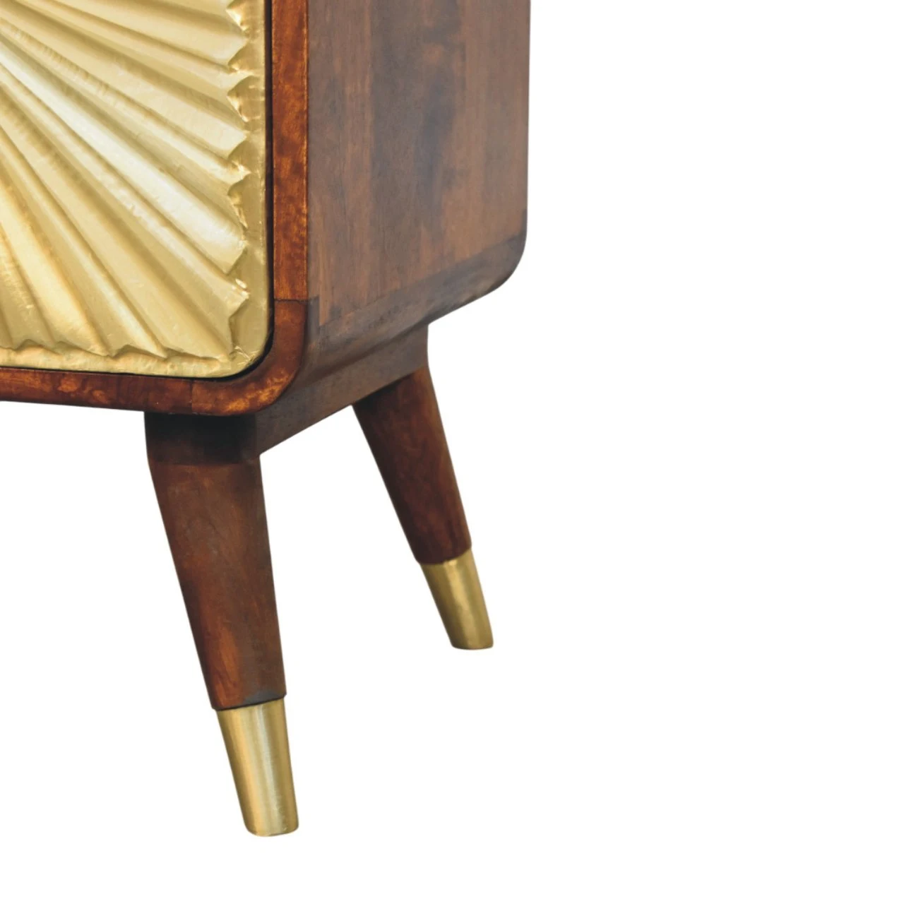 Avora Brass Embossed 2 Drawer Chestnut Nightstand - Bedside tables, photo 7 of 9
