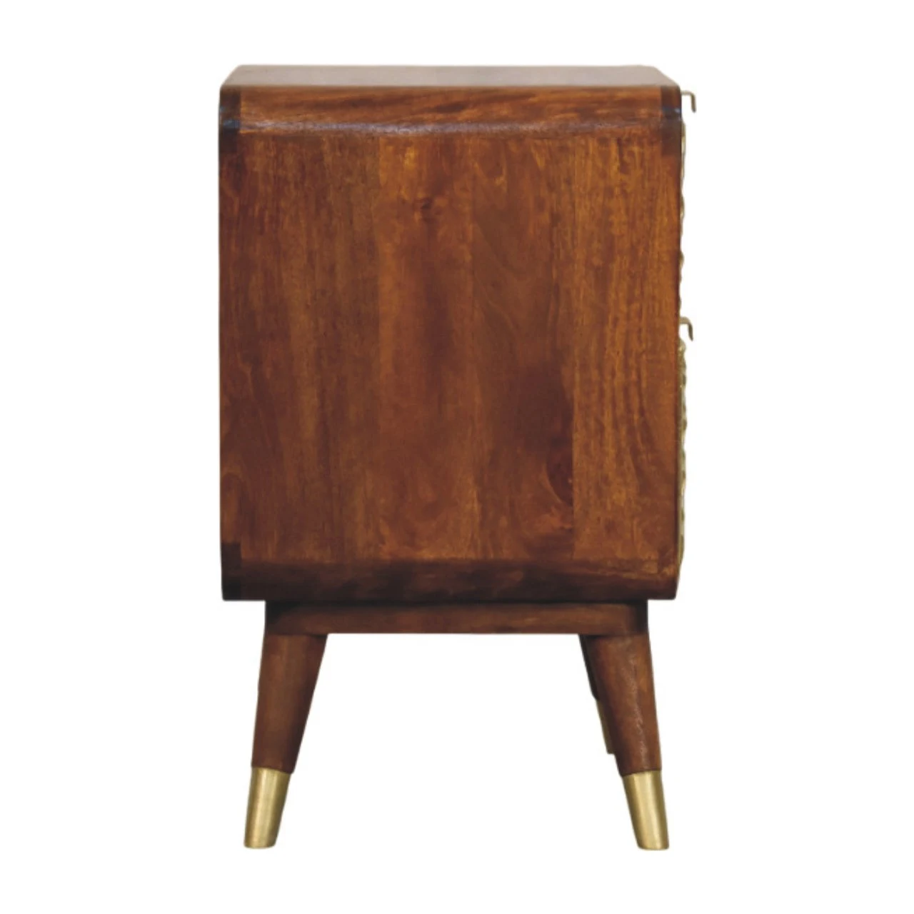 Avora Brass Embossed 2 Drawer Chestnut Nightstand - Bedside tables, photo 8 of 9