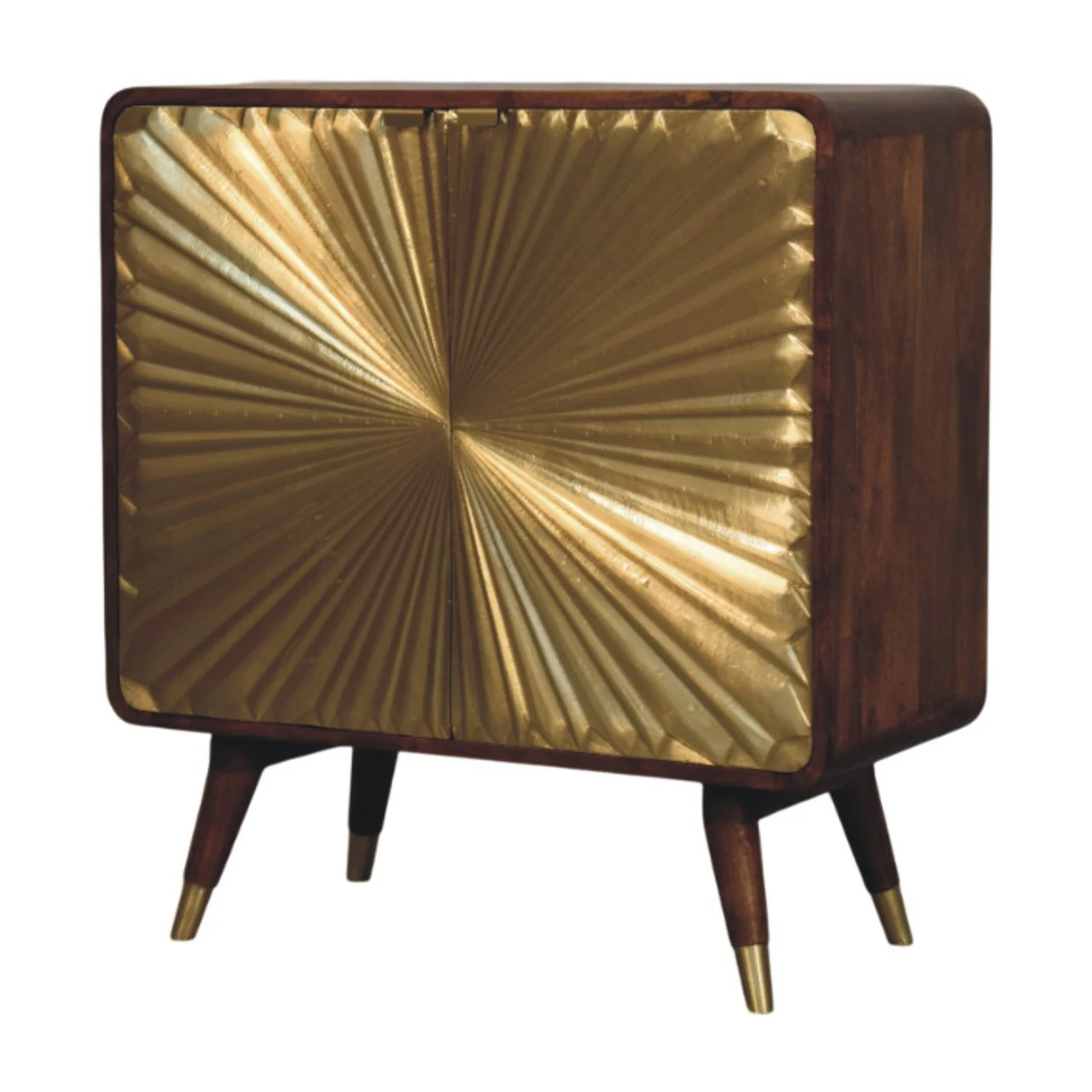 Avora Brass Embossed 2 Door Chestnut Cabinet - Cabinets, photo 2 of 9